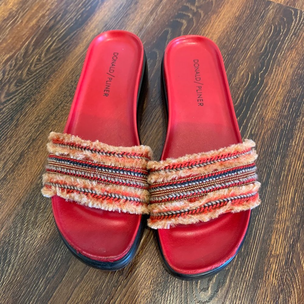 red flip flop sandal